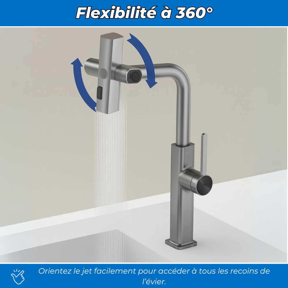 FlexiJet360 - Extension Robinet 360° 4-en-1