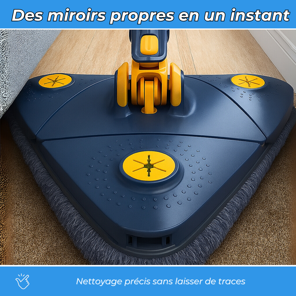 EasyClean - Balai Rotatif 360° Tout-En-Un + 5 Têtes Microfibres