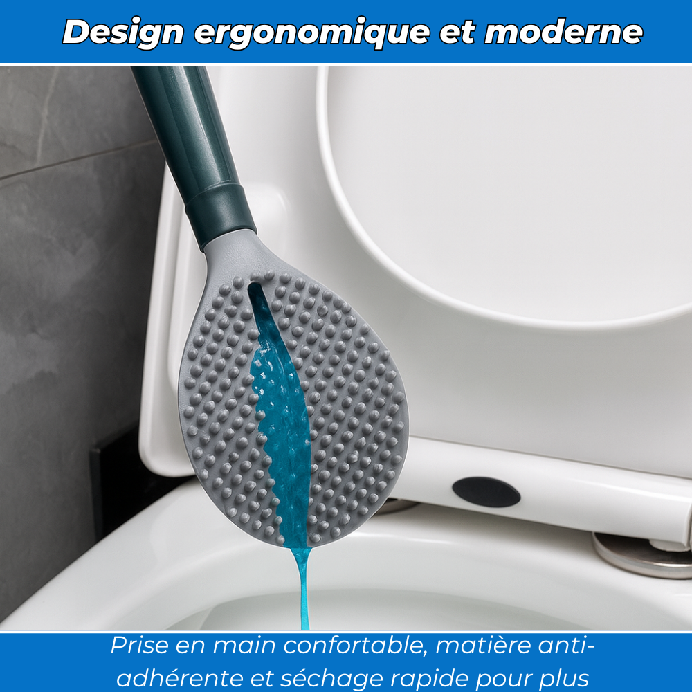 FlushBrush - Brosse WC multifonction avec réservoir intégré