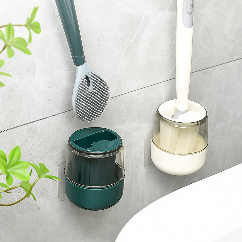 FlushBrush - Brosse WC multifonction avec réservoir intégré
