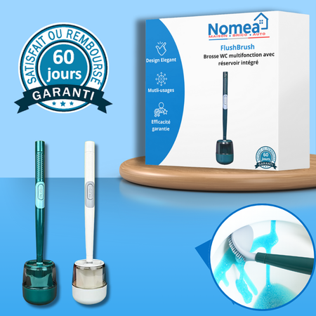 FlushBrush - Brosse WC multifonction avec réservoir intégré